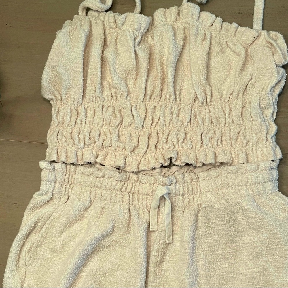 Cream Terry Cloth Romper
